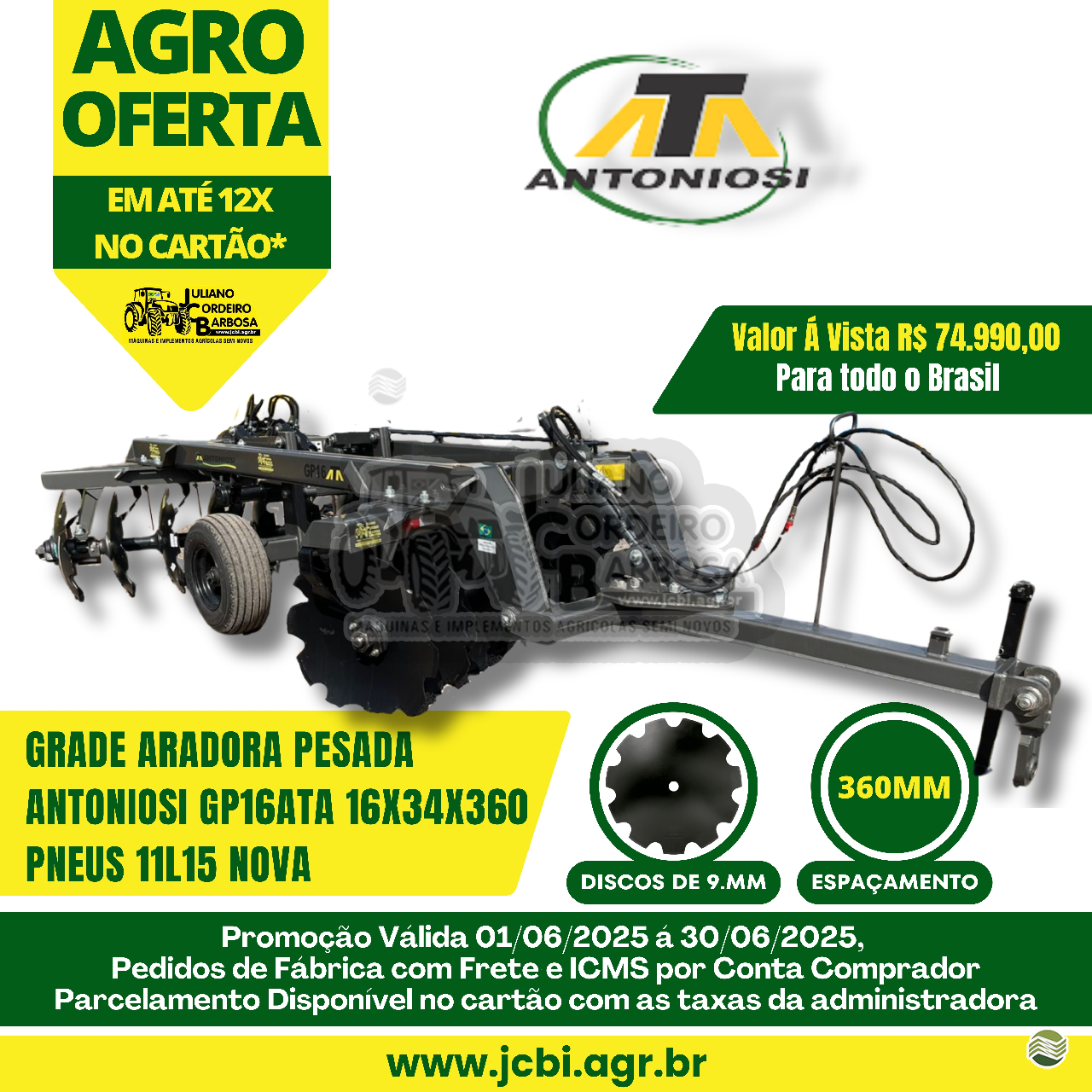 ARADORA 16 DISCOS de JCBi Máquinas e Implementos Agrícolas